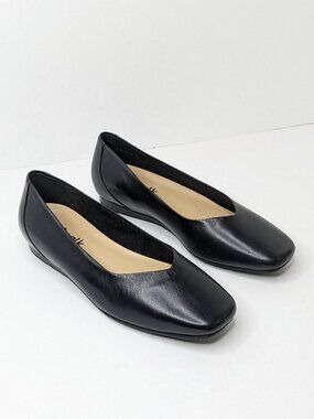SoftWalk Vellore Slip-On Flats, Black Leather, Women's 6.5 Wide
